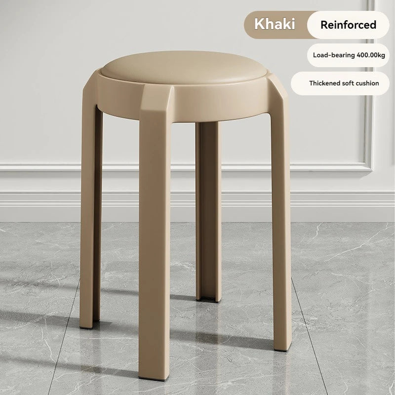 Plastic dining stools for home use in Nordic restaurants. Soft bag stools can be stacked for backup and high stools can be queue Oasis Select khaki-27cm