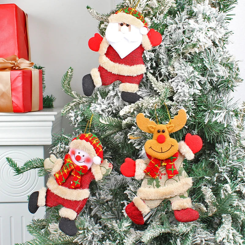 Christmas Dancing Old Man Snowman Small Figurine Pendant, Holiday Christmas Tree Doll Decoration and Arrangement Pendant Oasis Select