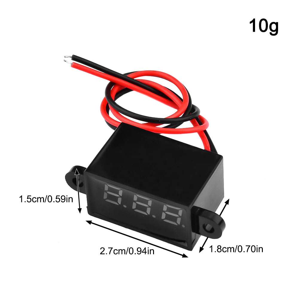 DC 3.0V-30.0V Digital Car Voltmeter Automotive Voltage Meter Waterproof 12V 24V Motorcycle Vehicle LED Display Voltage Tester Oasis Select
