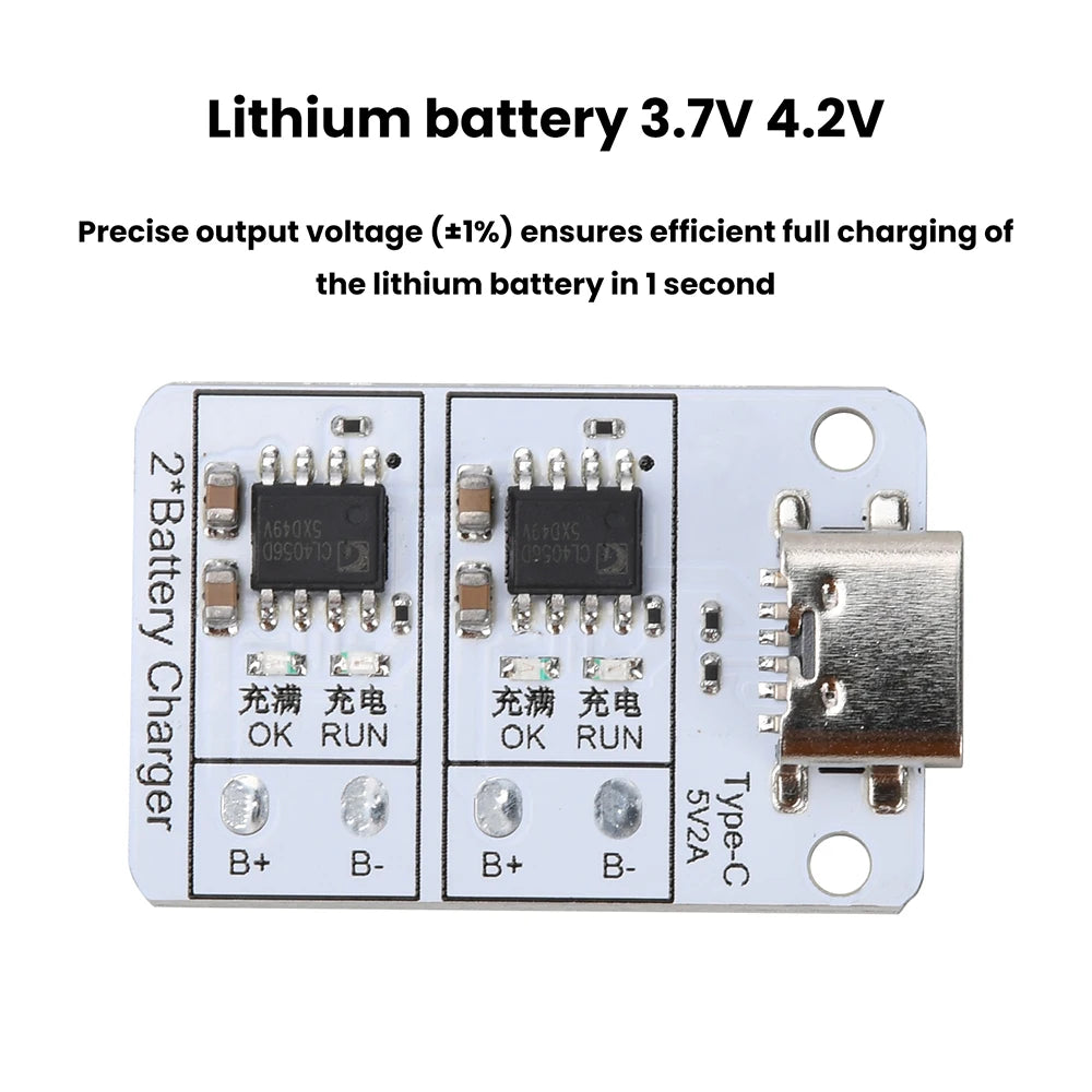 DC 5V 1S 1A Dual Channel Lithium Battery Charging Module 18650 Lithium Battery 3.7V 4.2V Bidirectional Battery Charger Protectio Oasis Select