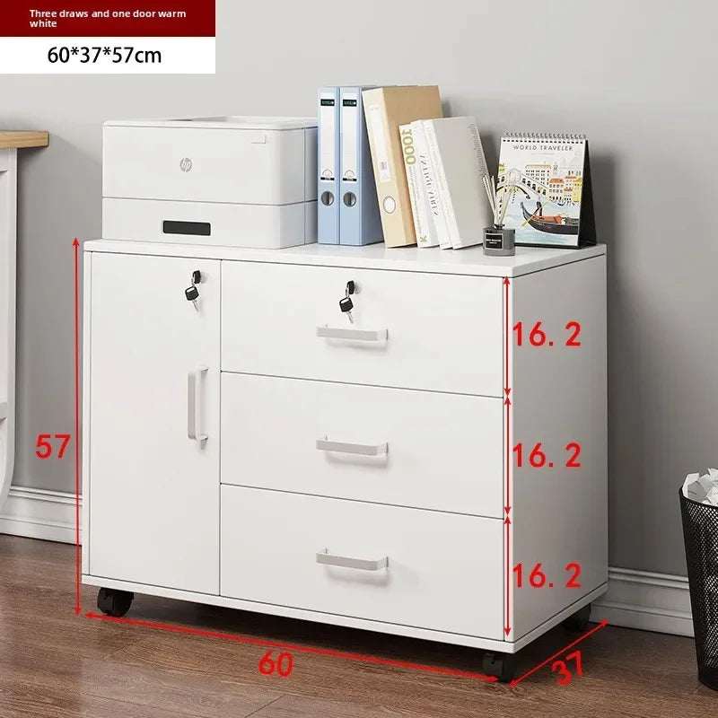 Multi-functional File cabinet with lock Office wooden mobile storage cabinet Drawer cabinet with wheel Oasis Select 37cmC