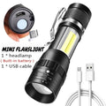 Mini COB LED Flashlight 600LM Rechargeable USB-C | Pen Clip
