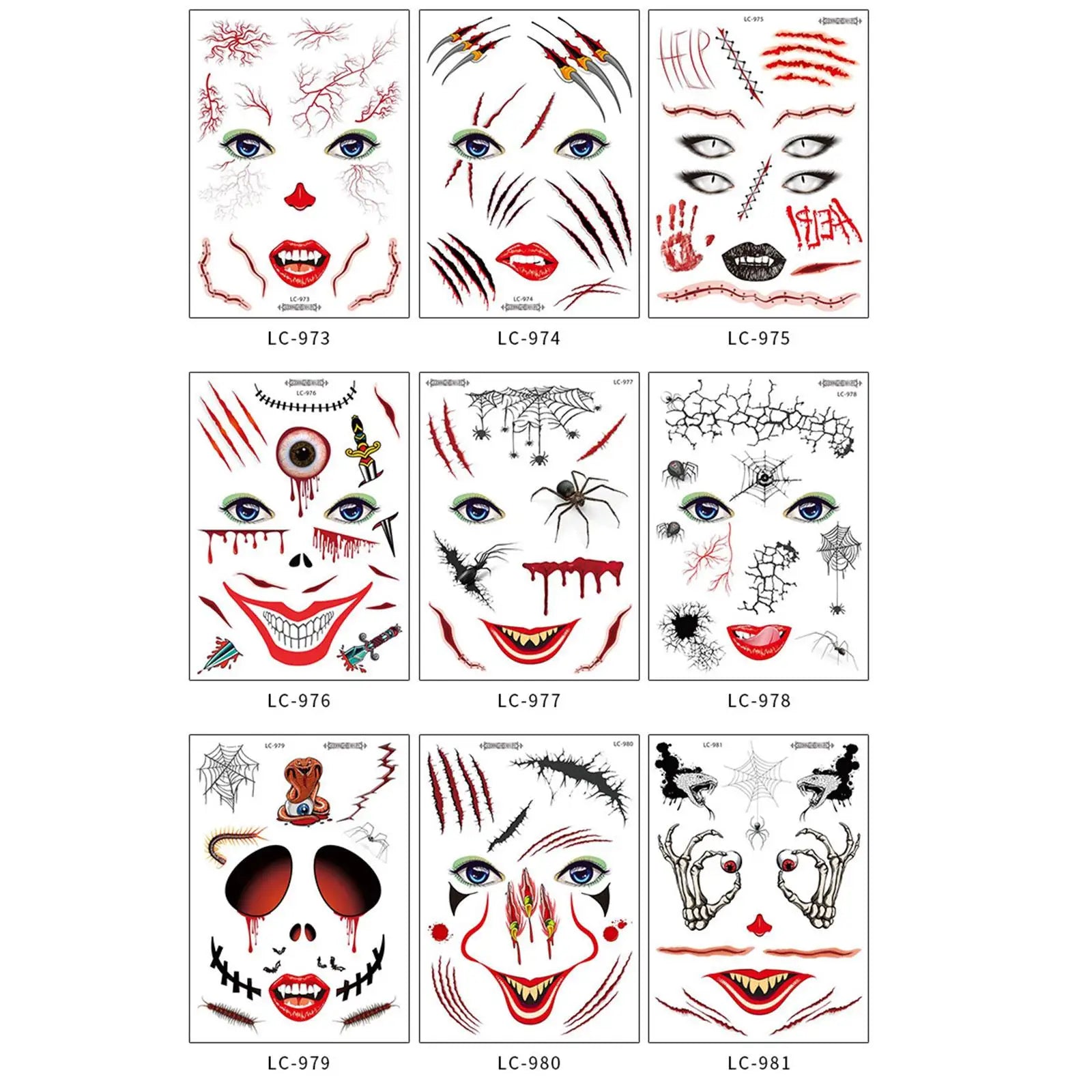 Halloween Skull Face Temporary Tattoo Stickers – Day of Dead Temporary Face Tattoo Oasis Select