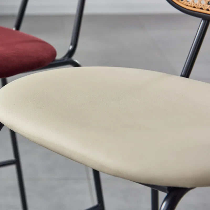Multi-functional Nordic Modern Simple Bar Chair Home Rattan Backrest High Chair Soft Bag Bar Cafe Bar Stool Durable Oasis Select