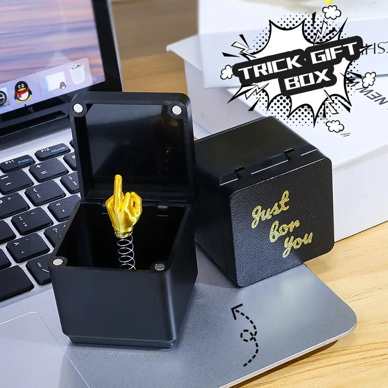 Christmas Interesting Prank Gift Middle Finger In Box Christmas Box Funny Creative Gifts Office Desk Decoration Home Decoration Oasis Select