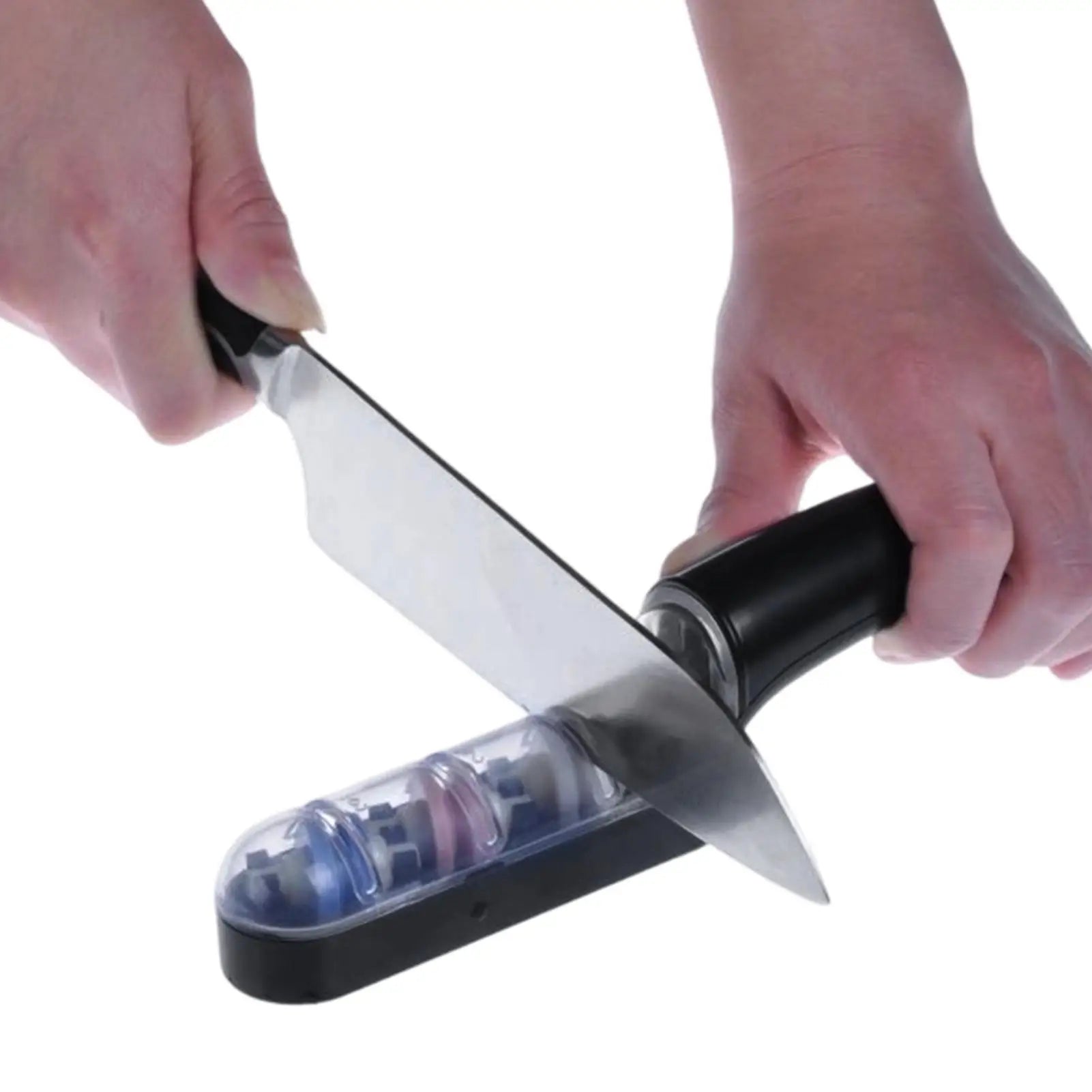 Handheld Cutter Sharpener Level 3 Quick Sharpening Tool Knife Sharpener With Anti-slip Base Kitchen Small Tools Stone Knives Oasis Select