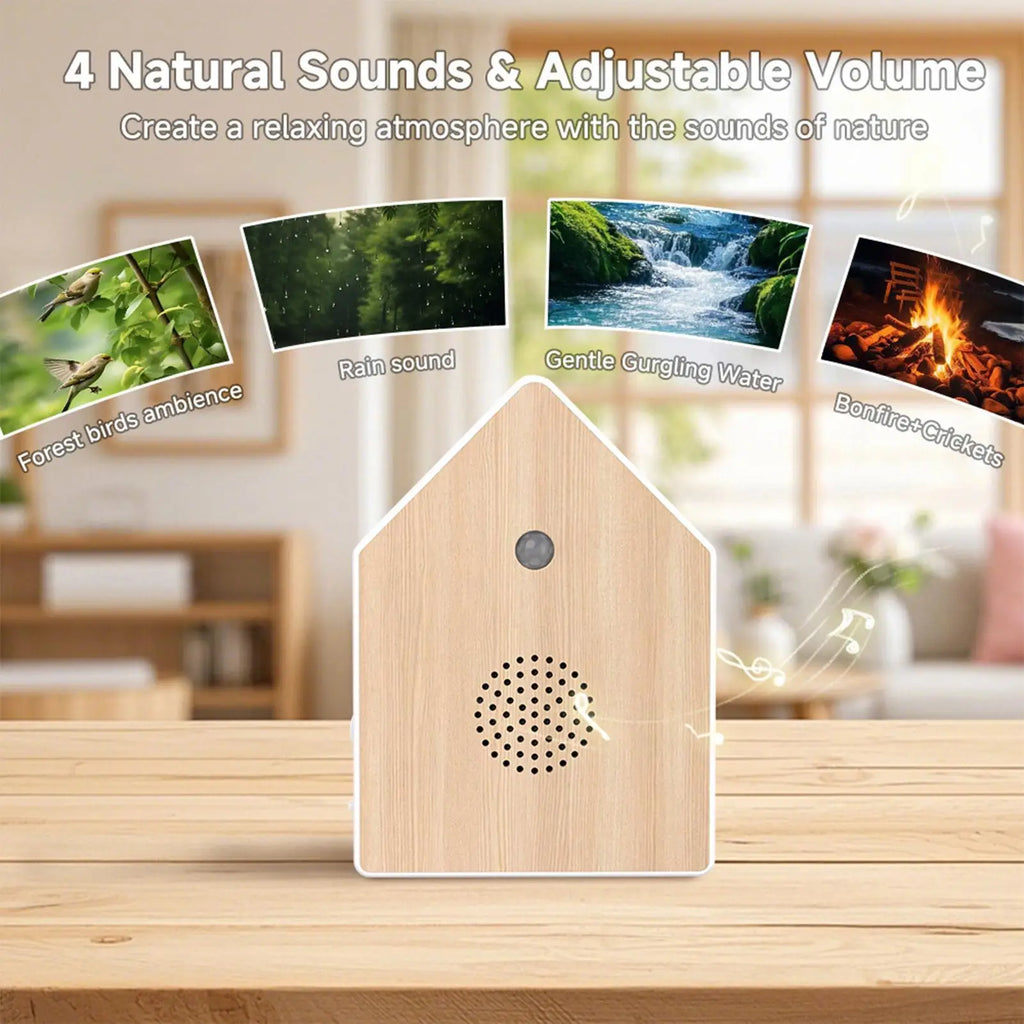 Singing Bird Box White Noise Music Device with Timer Bird Chirping Box with Motion Sensor for Home Garden Bedroom Bathroom Yoga Oasis Select