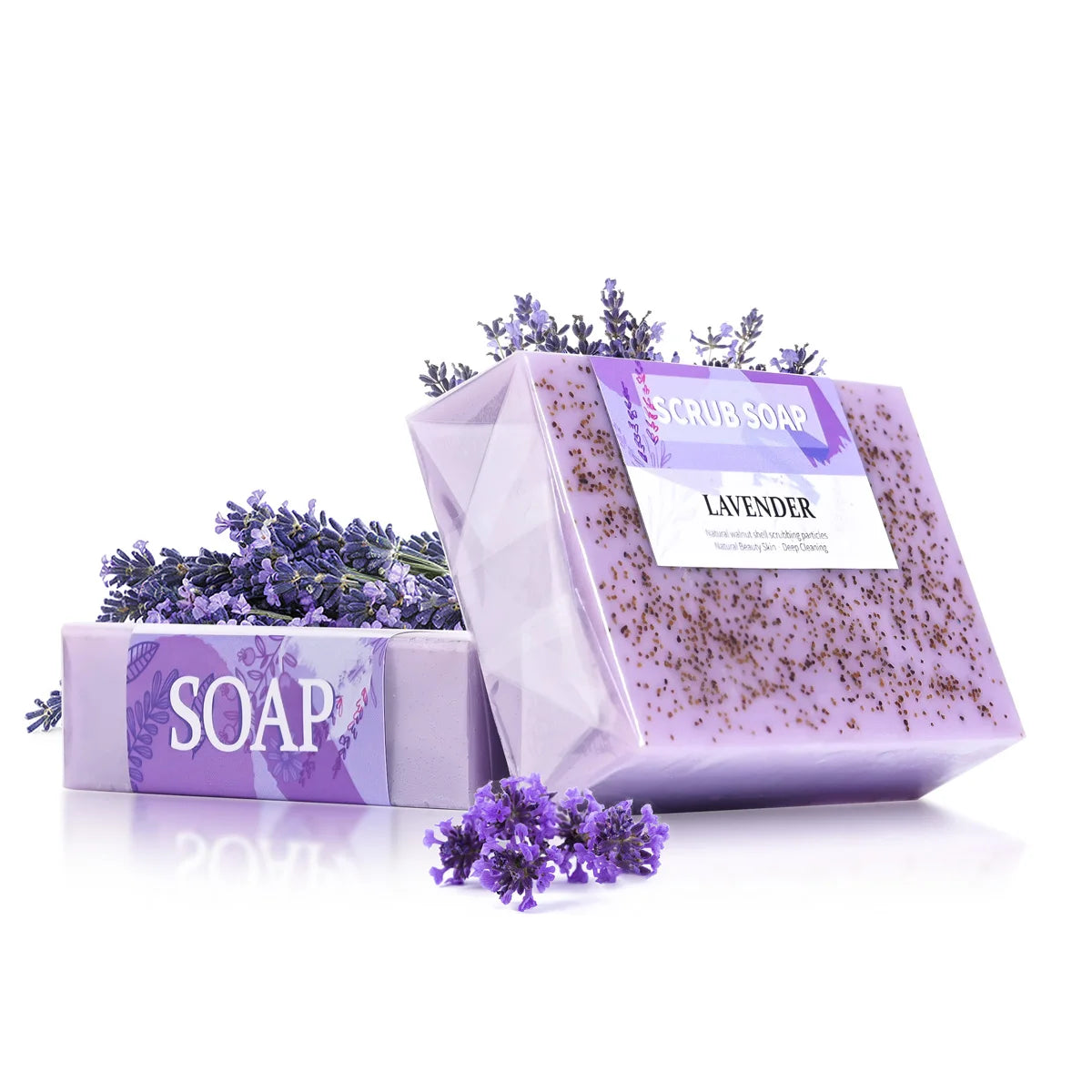 Lavender Essential Oil Handmade Exfoliating Scrub Soap Bar