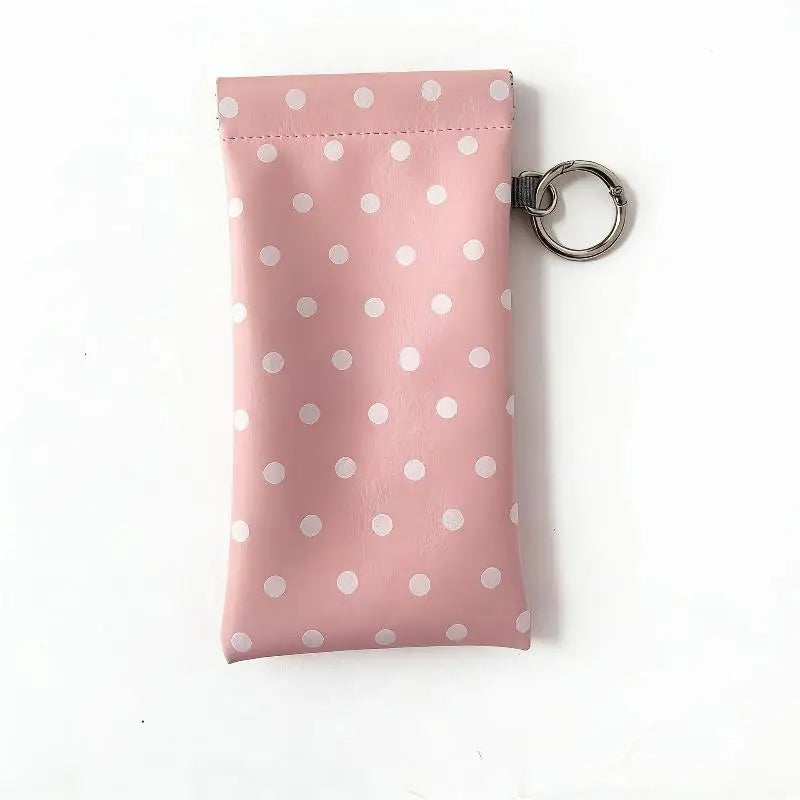 Polka Dot Eyeglasses Case – Travel Sunglasses Zipper Pouch Eyeglasses Case Oasis Select Pink