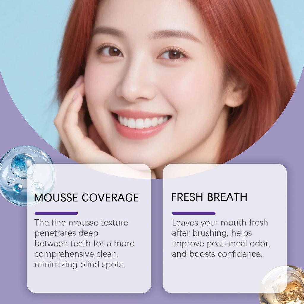 FEIMUKO 9D Whitening Mousse Toothpaste – Plaque & Stain Removal Whitening Mousse Toothpaste Oasis Select
