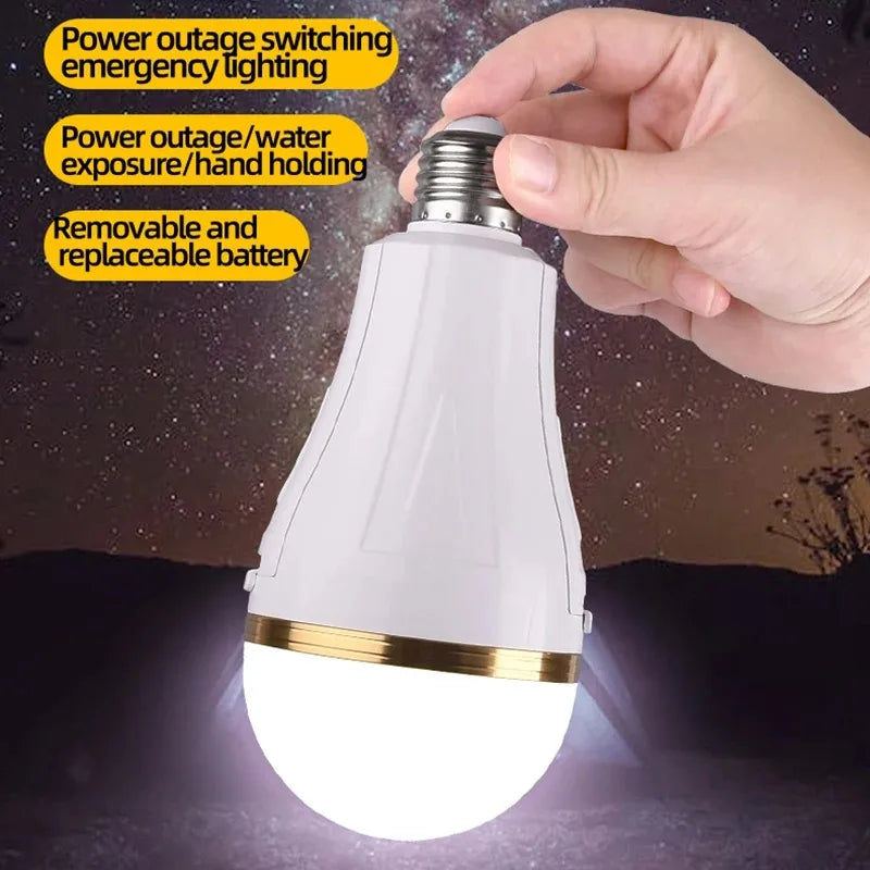 E27 Emergency LED Bulb | Built-In 18650 Battery AC85–265V