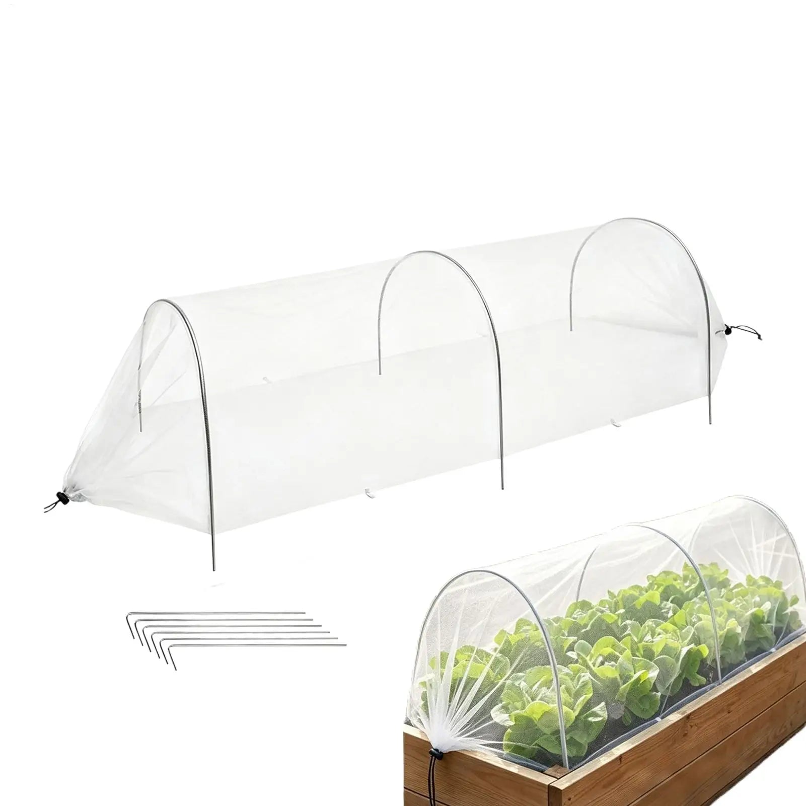 Garden Netting Covers Greenhouse Hoop Grow Tunnel Kits Vegetable Seedling Support Hoop Frame DIY Reusable Shed Brackets