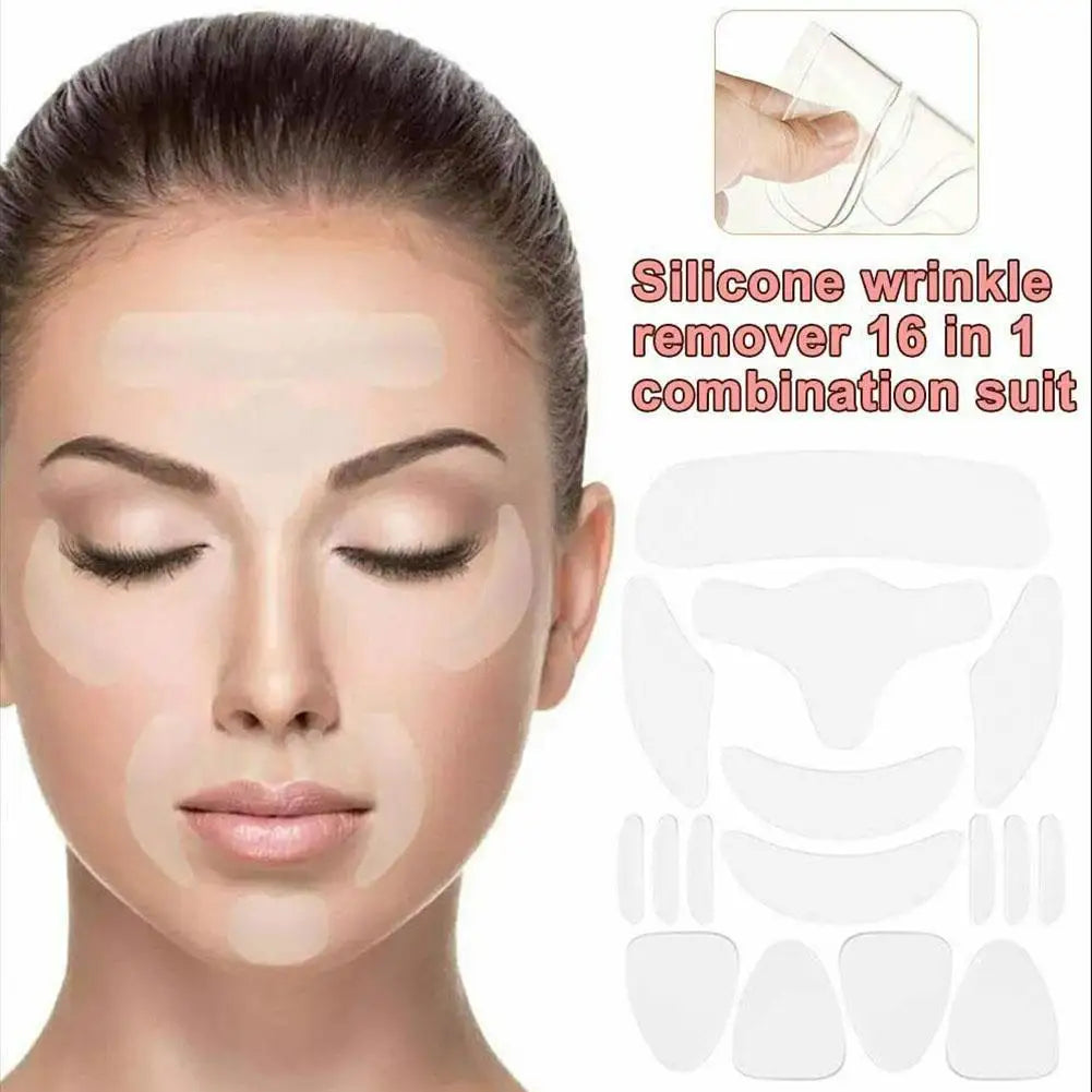 5/11/16/18Pcs Reusable Silicone Face Patch Set Anti Wrinkle Patches For Face Neck Forehead Eye Cheek Chest Pads Beauty Tools Oasis Select