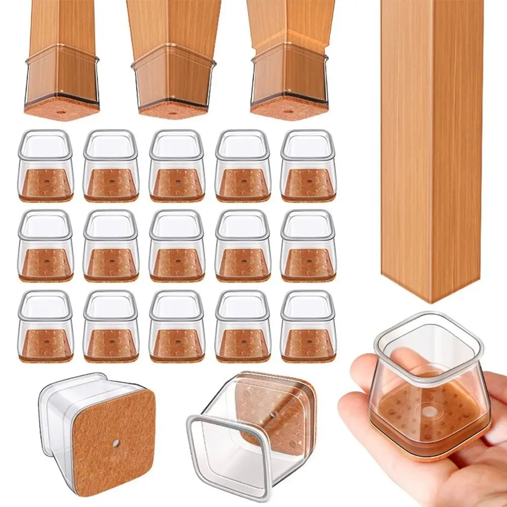 Silicone Square Chair Leg Floor Protectors – Non-Slip Covers