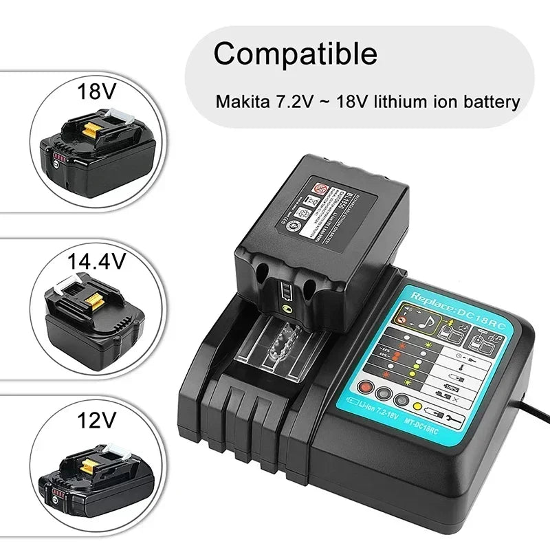 18V 6000mAh For Makita Battery Rechargeable Power Tools Battery with LED Li-ion Replacement LXT BL1860B BL1860 BL1850 3A Charger Oasis Select