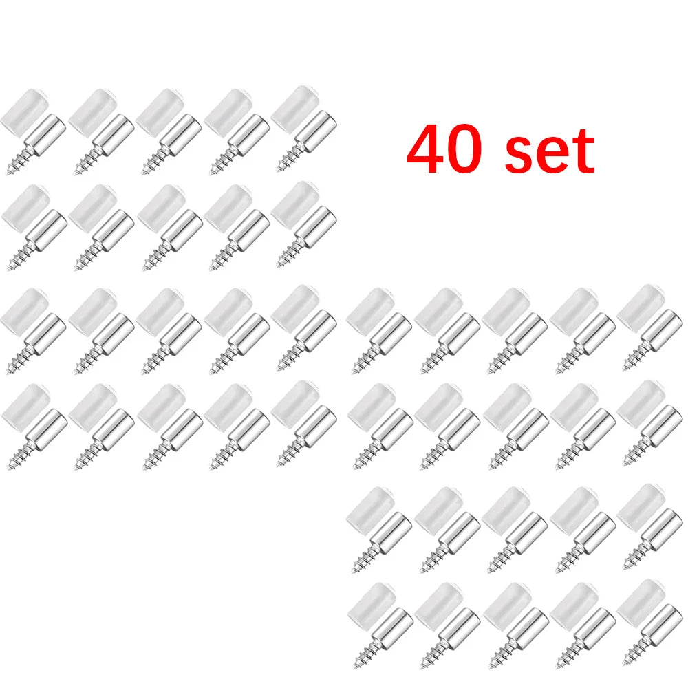 10-120 Set Self-tapping Screws, Shelf Brackets with Anti-slip Sleeves, Wardrobe Divider Fixed Supports, DIY Carpentry Screws Oasis Select 40Set