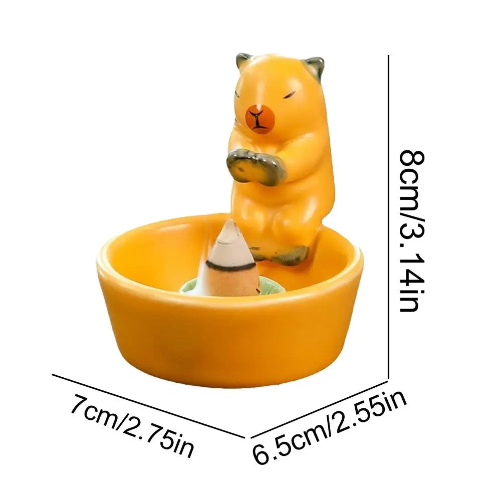 Cat Candle Holder Cute Cone Incense Burner Incense Tray Elegant Ceramic Stick Incense Holder Incense Cone Holder Decoration Oasis Select Yellow