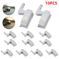 10Pcs Cabinet Light Universal Inner Hinge LED Sensor Lamp Auto Switch ON/OFF Bulb 0.3W Wardrobe Cupboard Door 3 LEDs Night Light Oasis Select Warm White