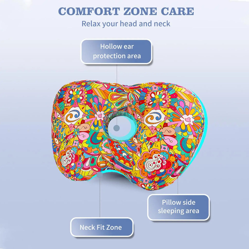 Cotton Filling Ear Piercing Pillow Breathable Ergonomic Pillow With Ear Hole Portable Comfortable Earring Pillow For Side Sleep Oasis Select
