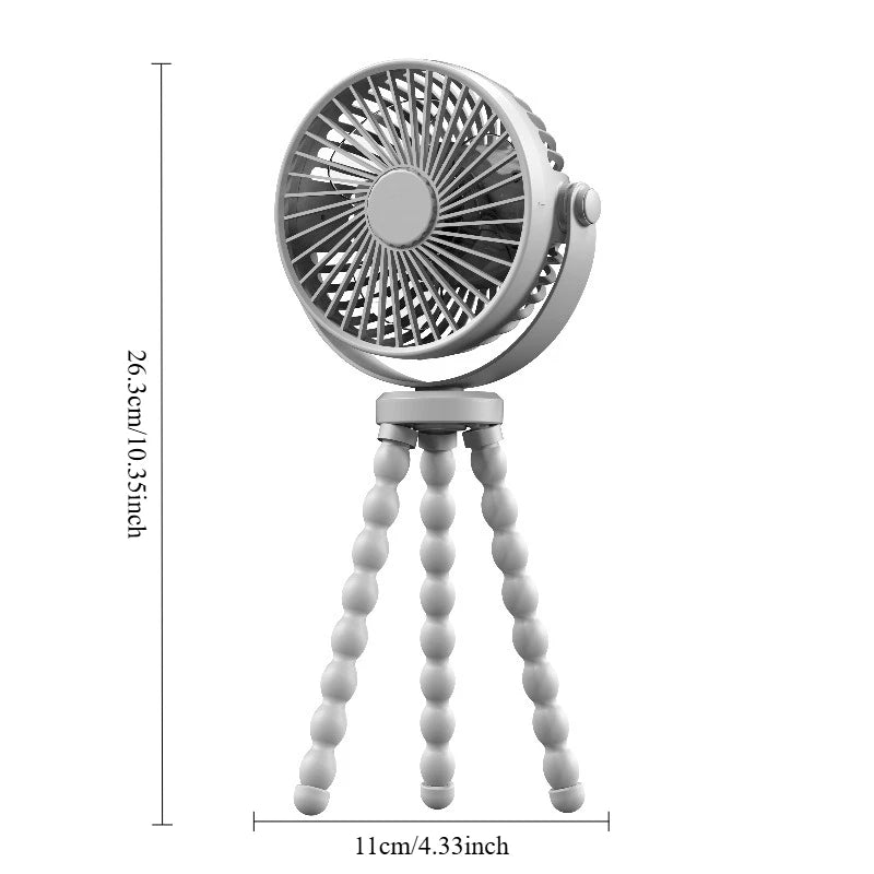 URGGU 5-in-1 Octopus Folding Fan | 360° Flexible Tripod USB