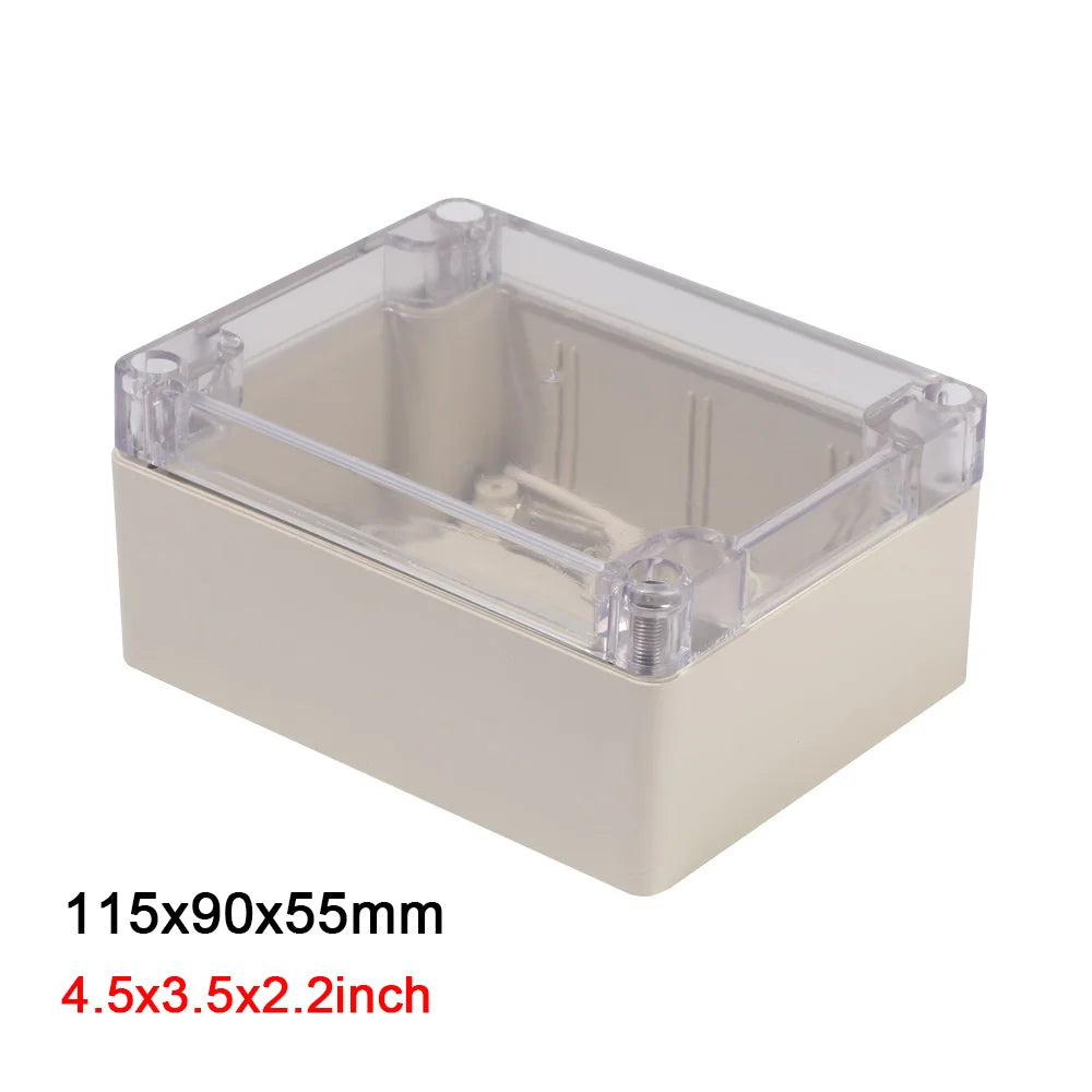 Plastic Junction Box White Waterproof Enclosure Box Electronic Transparent Cover Instrument Housing Case Electrical Project Box Oasis Select 115x90x55mm