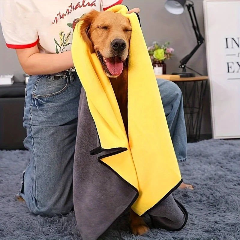 Quick-drying Dog and Cat Towels Soft Fiber Towels Absorbent Bath Towel Pet Bathrobe Convenient Cleaning Towel Dog Accessories Oasis Select