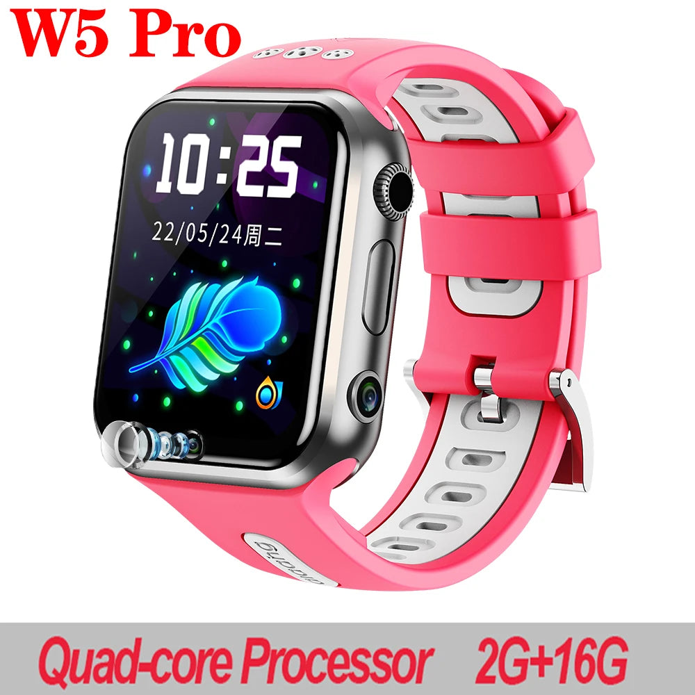 4G Smart Watch Kids GPS Positioning Dual Camera Smartwatch Student Clock Wifi Internet Boy Girl Video Calls 1+8/2+16 SIM Card Oasis Select W5Pro-SVPIS-16G add 32G memory card