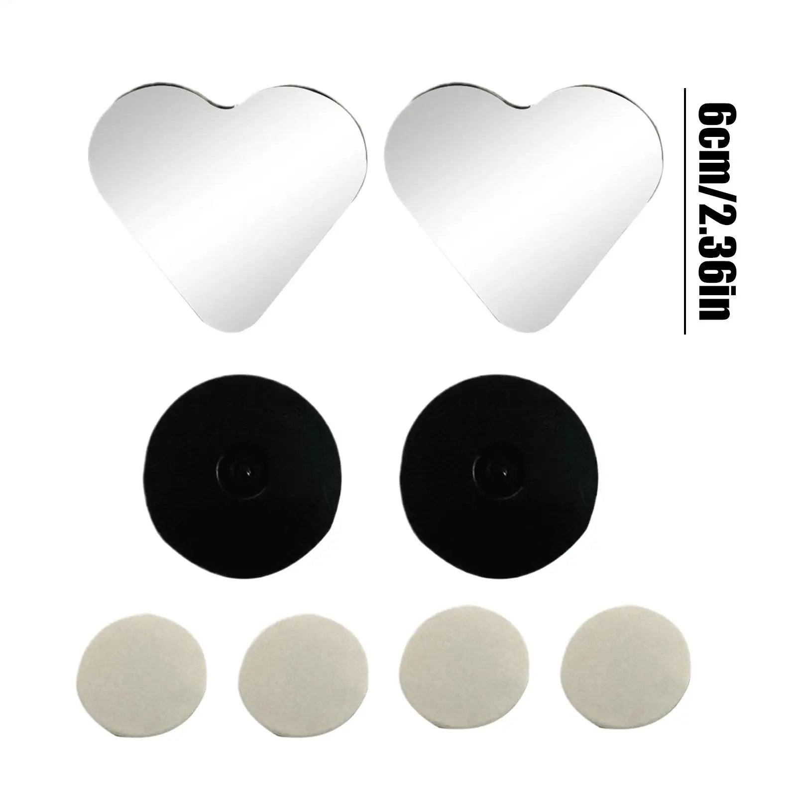 Blind Spot Mirrors 2 Pieces Heart Shaped Rearview Convex Mirror Removable Adjustable Safety Assist Glass Wide Angle Auto Parts Oasis Select