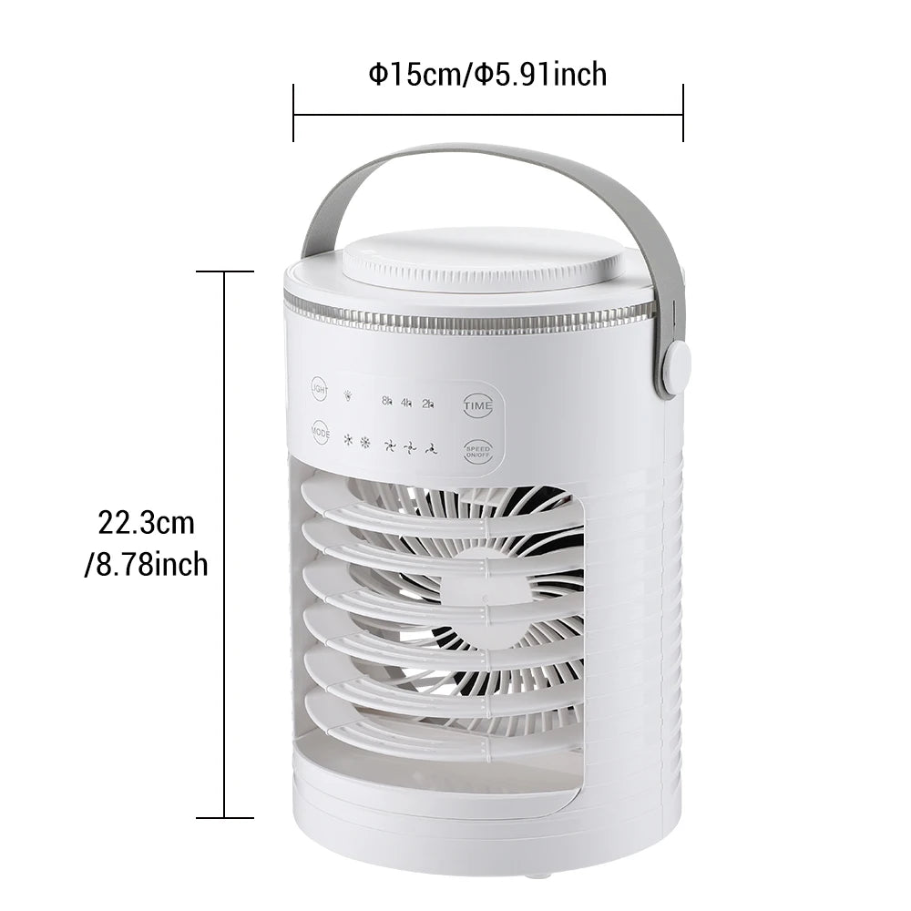 Portable USB Mist Fan 700ml | RGB Light, 3 Speeds & Timer