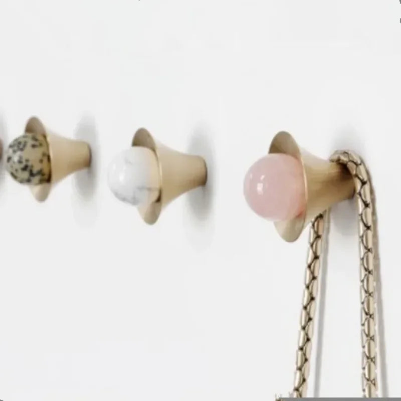 Natural Stone+solid Brass Kitchen Drawer Cabinet Handle Furniture Pink Crystal Knobs Hardware Cupboard Pull Oasis Select