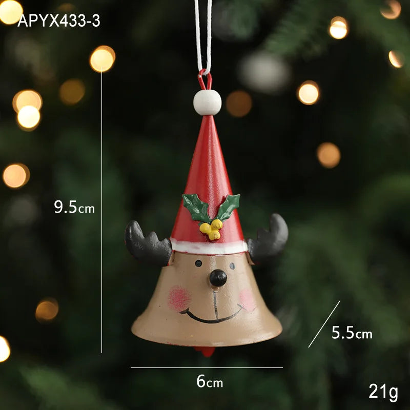 Christmas Door Car Decoration Christmas Tree Red Velvet Bow Bell Small Pendant Decoration Props Oasis Select 11