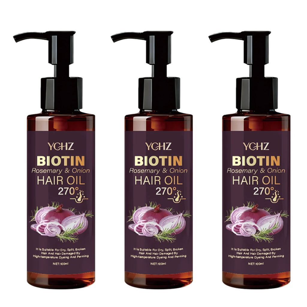 Biotin Hair Oil with Rosemary & Onion – Smooth Silky Hair