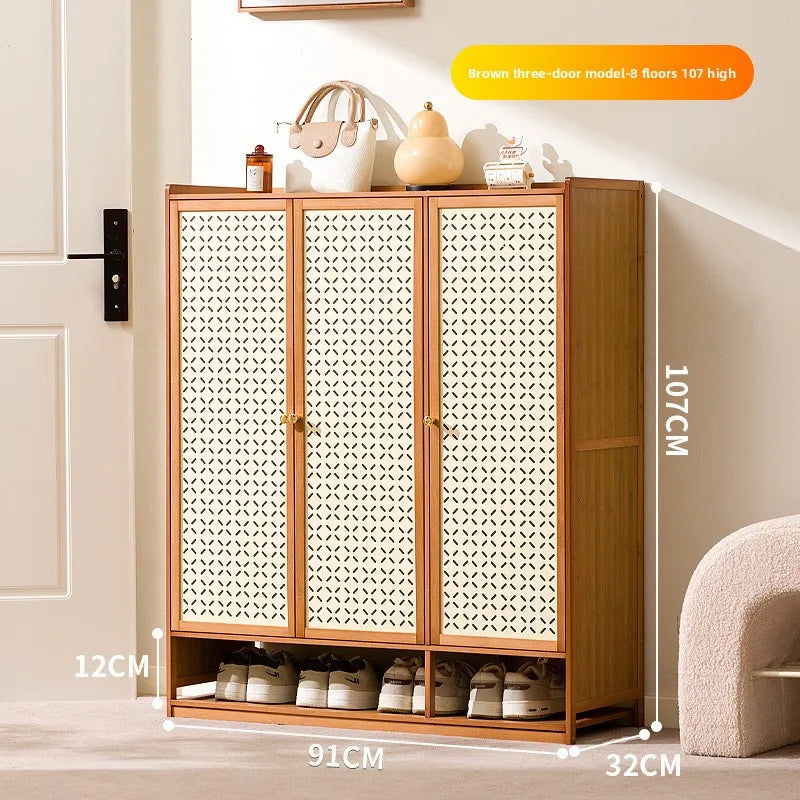 Dust-proof shoe cabinet at the entrance of the home, large-capacity storage in the indoor entrance, solid wood simple shoe Oasis Select Sanmen 8