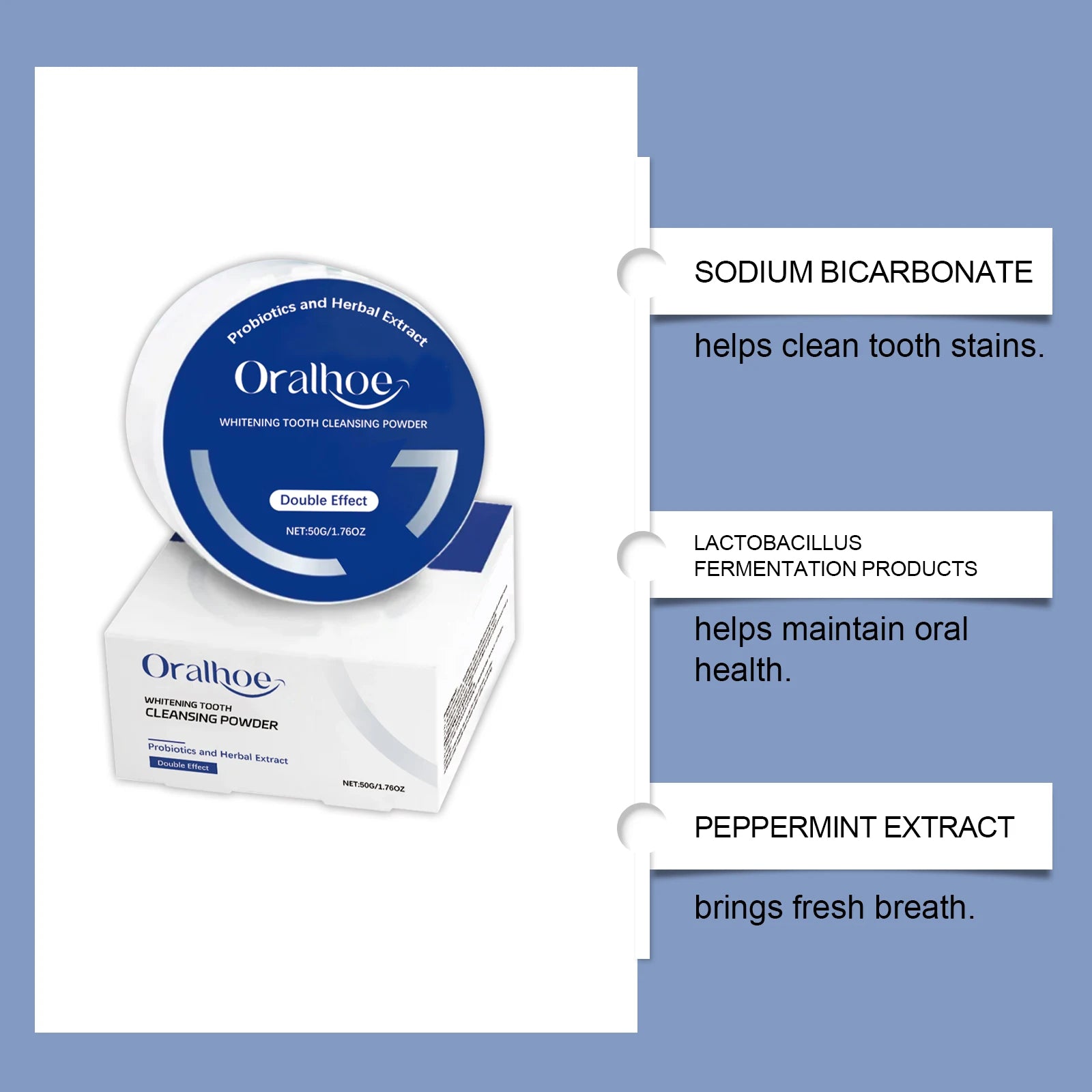 Probiotic Tooth Whitening Powder Remove Stain Calculus Enamel Repair Fresh Breath Oral Hygiene Cleaning Tooth Bleaching Powder Oasis Select