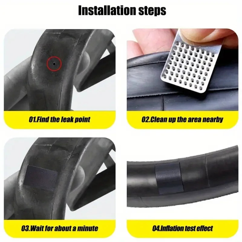 Self-Adhesive Tire Repair Patches No Glue Required for Bicycle and Motorcycle Tubes Quick Puncture Fix Cycling Emergency Kit Oasis Select