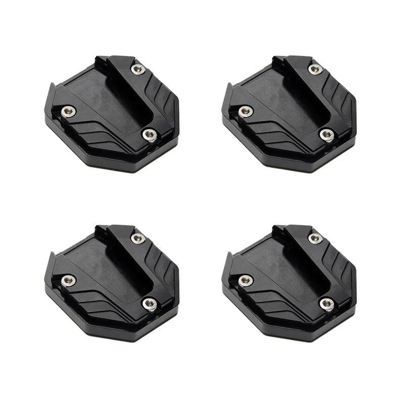 1/2/4pcs Universal Bicycle Foot Extension Kickstand Accessories Motorcycle Side Stand Cover Aluminum Alloy Motorcycle Stands Pad Oasis Select Black-4pcs