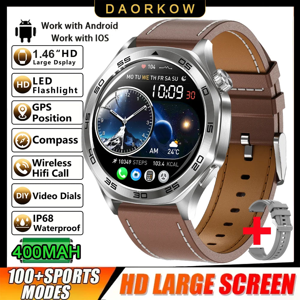 DAORKOW Smartwatch 1.46" IPS IPX8 | 100+ Activity Modes
