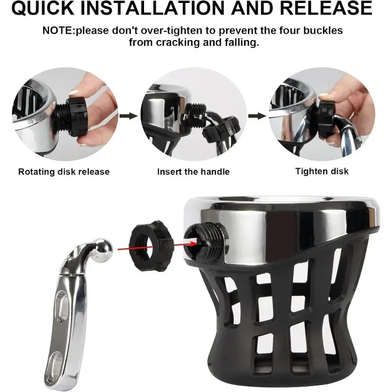 For Harley Road King Electra Glide Sportster Dyna Softail 1996 UP Motorcycle Handlebar Mounted Drink Cup Holder Oasis Select