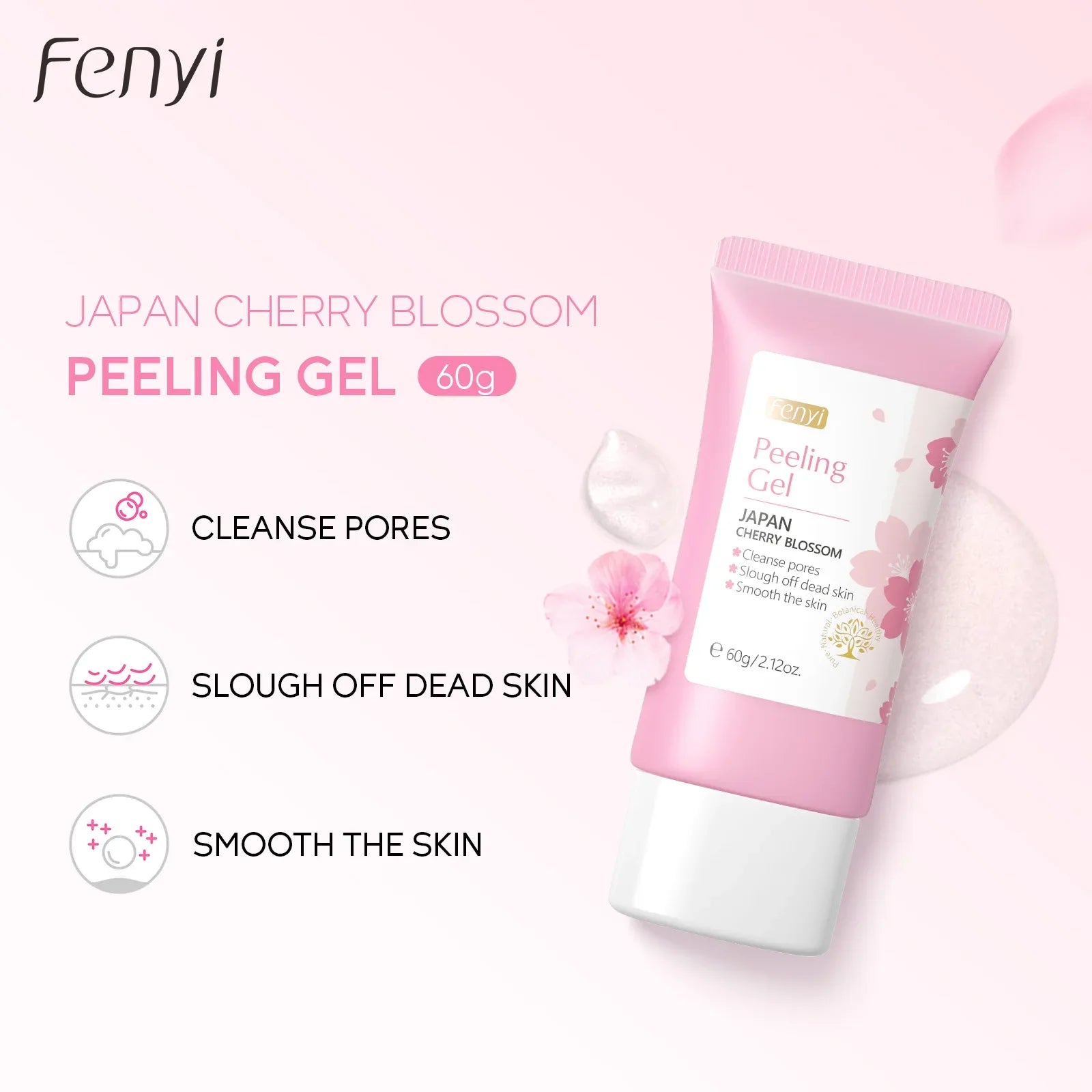FENYI Sakura Cherry Blossom Exfoliating Peeling Gel 60g Facial Exfoliating Gel Oasis Select