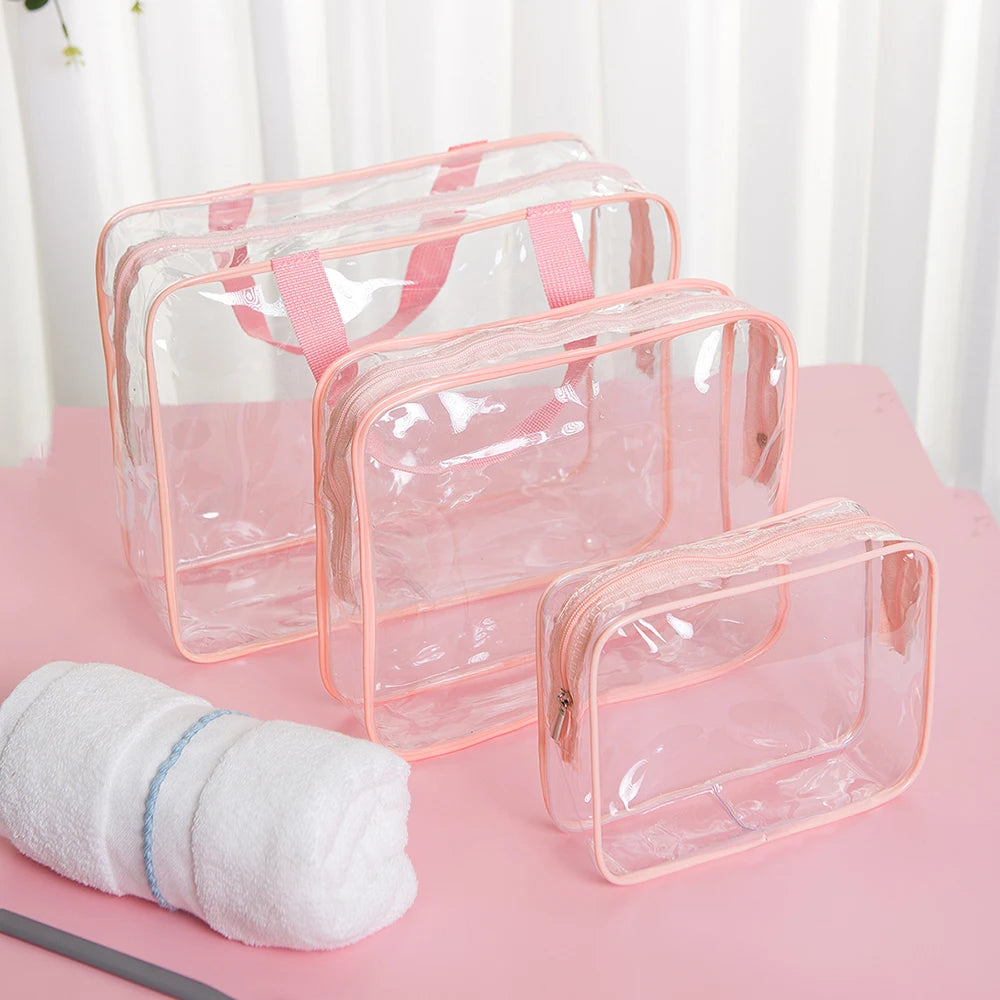 Transparent PVC Makeup Bag – Waterproof Travel Organizer