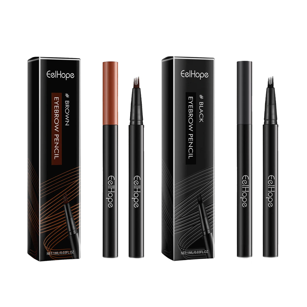 Eelhope 4-Pronged Waterproof Eyebrow Pencil – Black & Brown