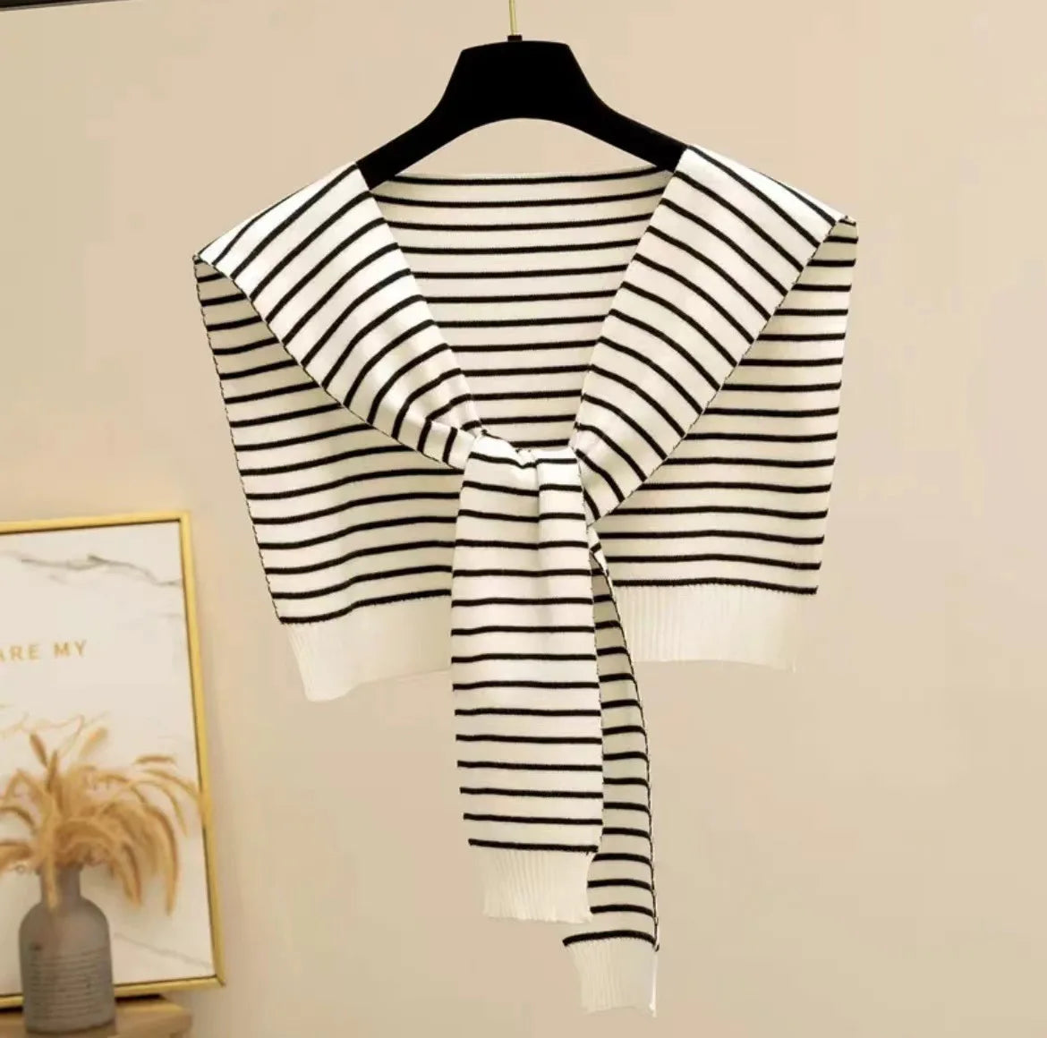 Knitted Stripe Capelet for Women Summer Air Conditioner Neck Cover Shawl Casual Lightweight Shoulder Wrap High End Vest Oasis Select