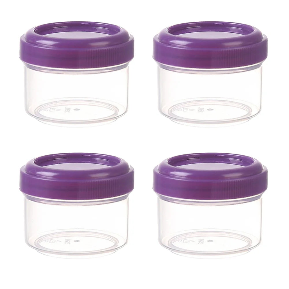 4Pcs 35ml Food Containers With Lids Stackable Plastic Storage Boxes For Sauce Condiment Snacks Kitchen Meal Prep Organization Oasis Select Purple