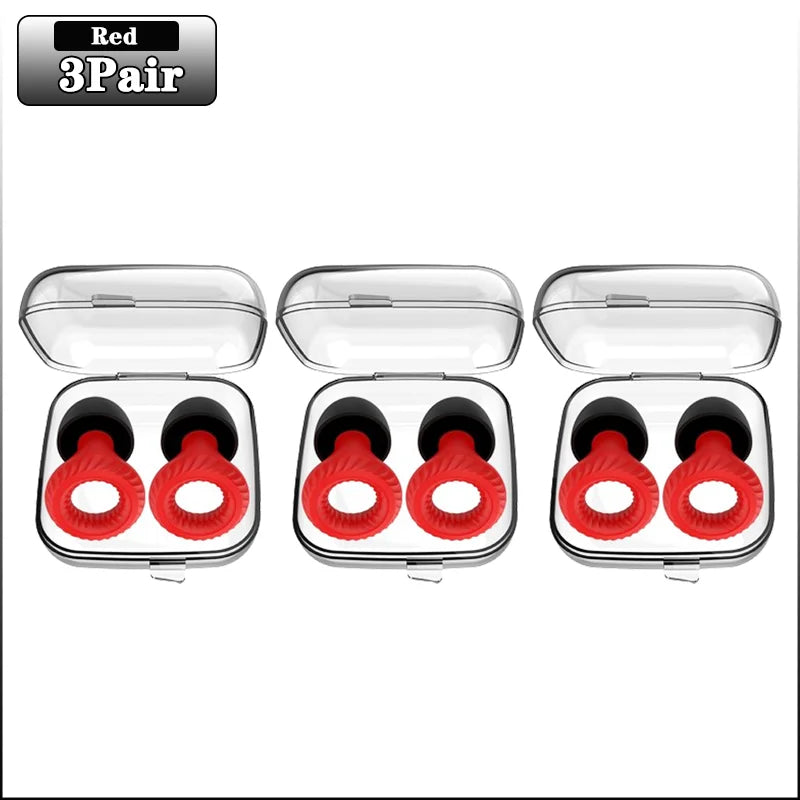 20Pairs Soundproof Silicone Sleep Anti-sound Earplugs Sleep Sleep Special Anti-noise Learning Ear Plugs Noise Cancelling Earplug Oasis Select Red-3Pairs
