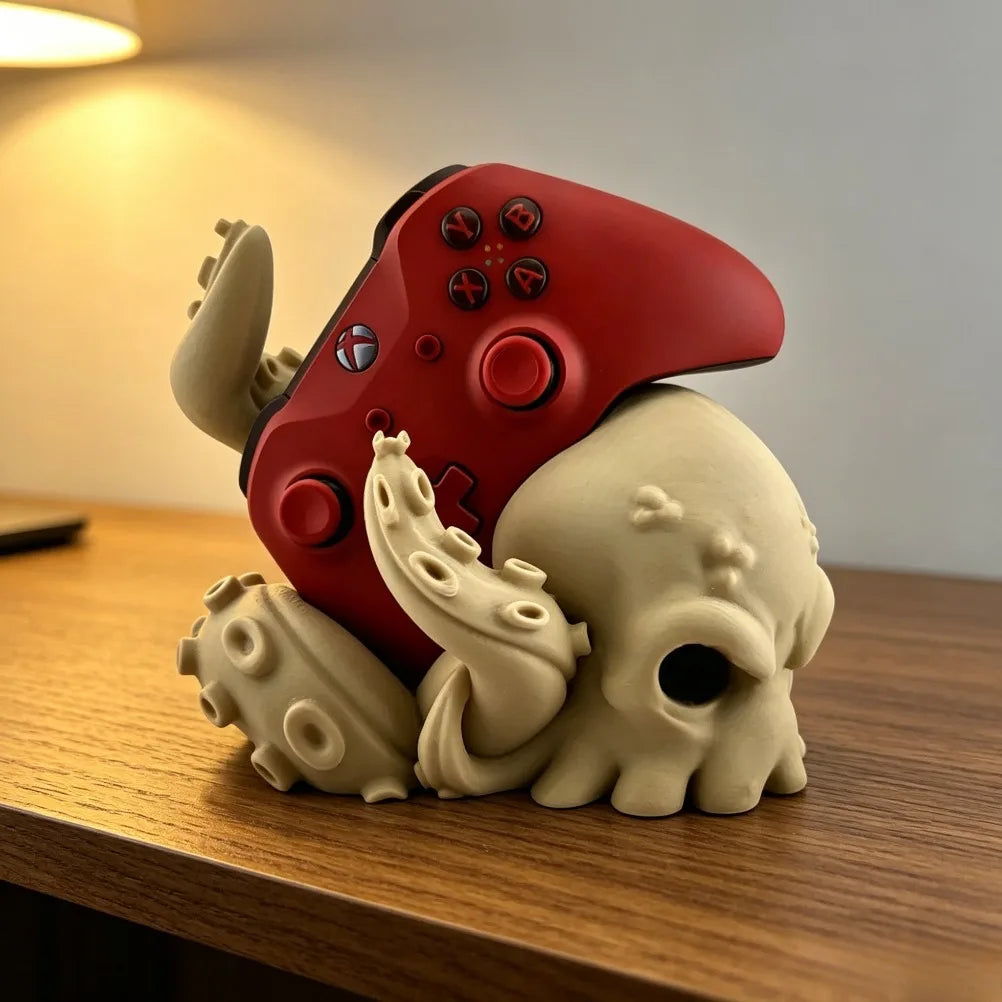 3D Printed Octopus Arm Controller Stand Universal Gamepad Holder Compatible with PS5 Xbox Creative Tentacle Shape Desk Ornament Oasis Select