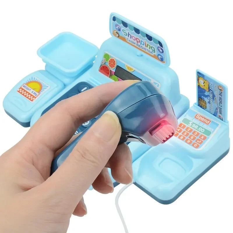 Simulation Shopping Cash House Toys Electronic Game Lighting and Sound Effects Supermarket Cashier Toys Toy for Kids Girl Gifts Oasis Select