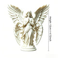 Serene Prayer Winged Guardian Angel Sculpture Matte Neoclassical Faith Statue Calm Tabletop Decor Spiritual Housewarming Present Oasis Select white