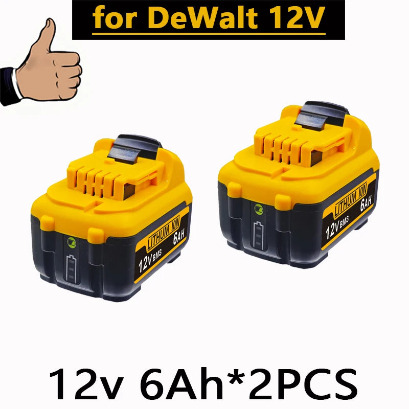 For DeWalt 12V DCB120 2Ah 3Ah 5Ah 6Ah Battery DCB127 DCB124-XJ DCD796 DCF922 Rechargeable Lithium-ion. Oasis Select 12V 6AH X2