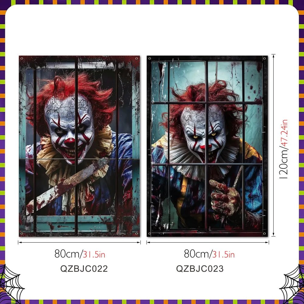 New Halloween Horror Eye Character False Window Decoration Holiday Window Costume Decoration Oasis Select QZBJC022 QZBJC023 With 10m ribbon