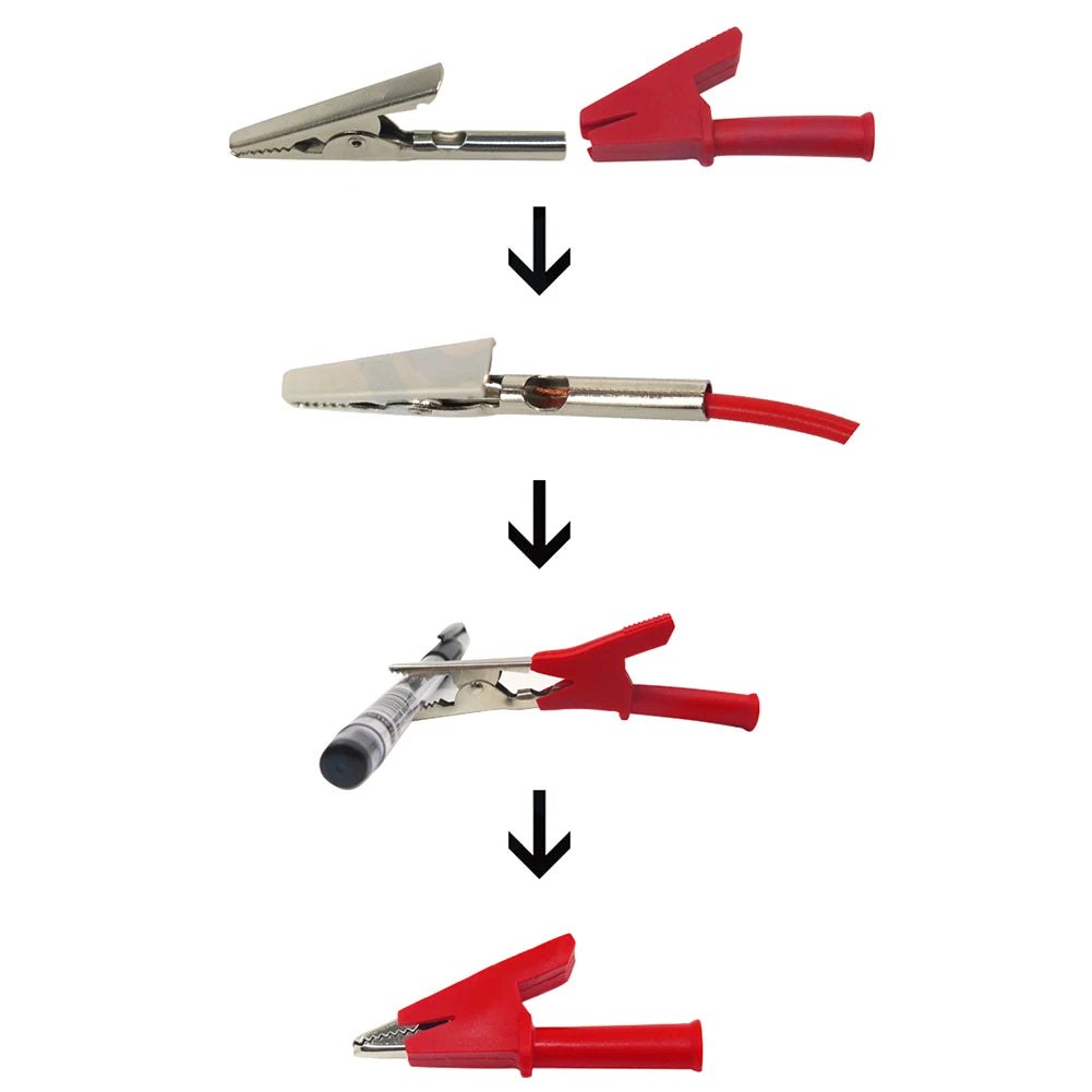 1Pair Alligator Clip Copper Crocodile Clips 1000V/20A 4mm Banana Socket Test Clip For Multimeter Pen Test Lead Cable Oasis Select